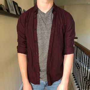 Zara Maroon Button Down